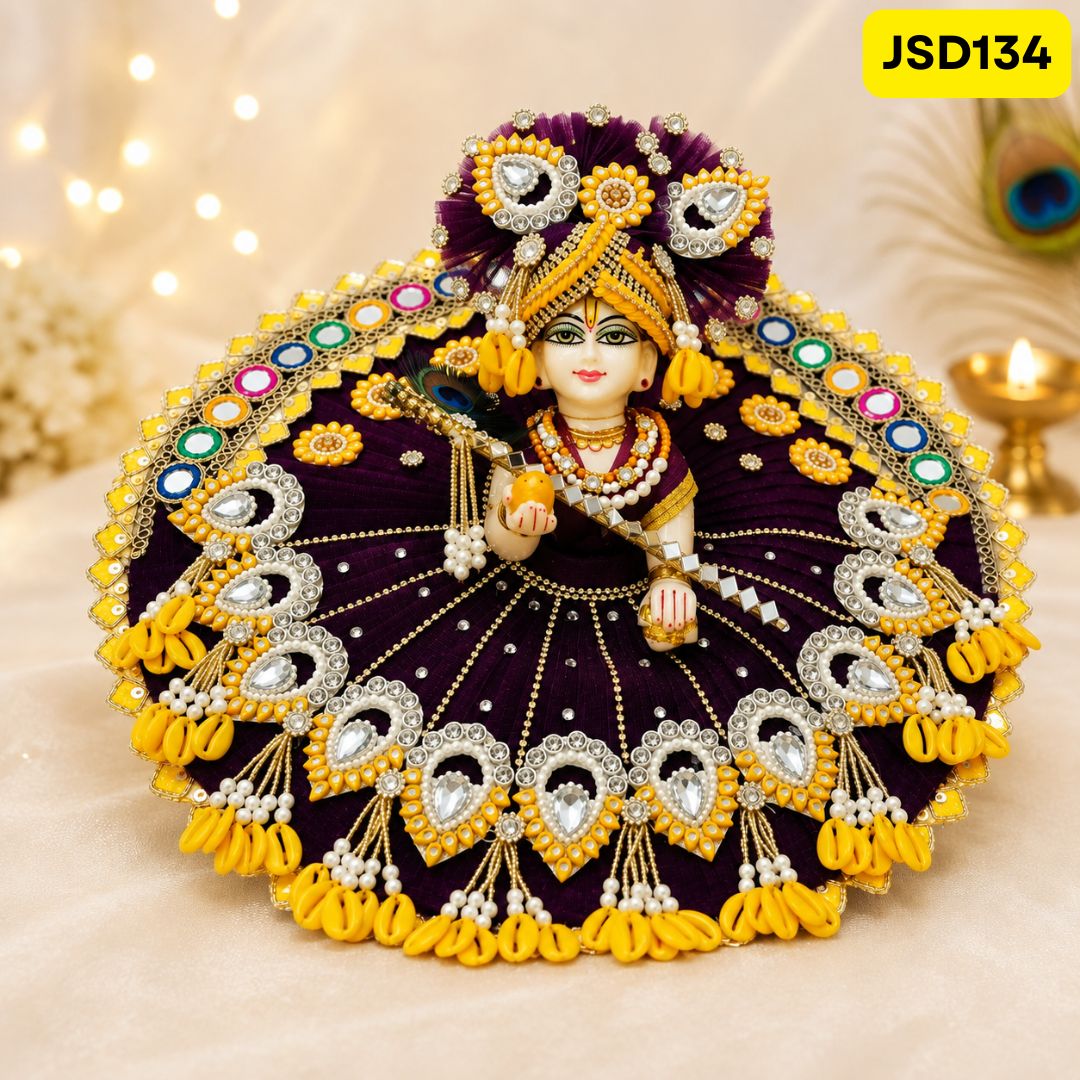 Wine Laddu Gopal Poshak with Matching Pagdi | JSD134