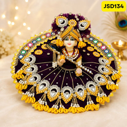 Wine Laddu Gopal Poshak with Matching Pagdi | JSD134