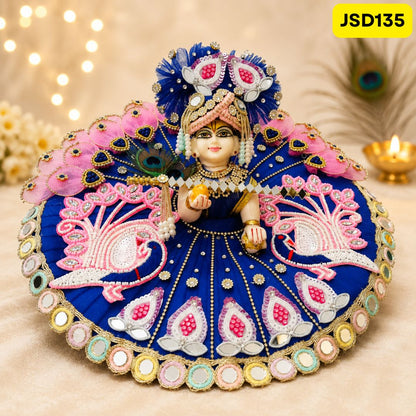 Blue Peacock  Laddu Gopal Poshak with Matching Pagdi | JSD135