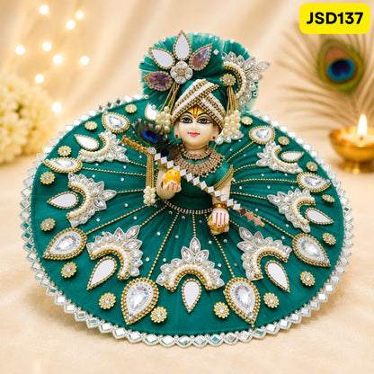 Rama Green Laddu Gopal Poshak with Matching Pagdi | JSD137
