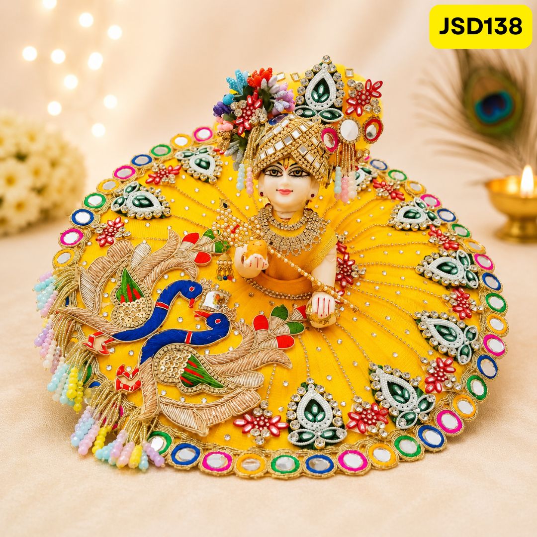Yellow Laddu Gopal Poshak with Matching Pagdi | JSD138