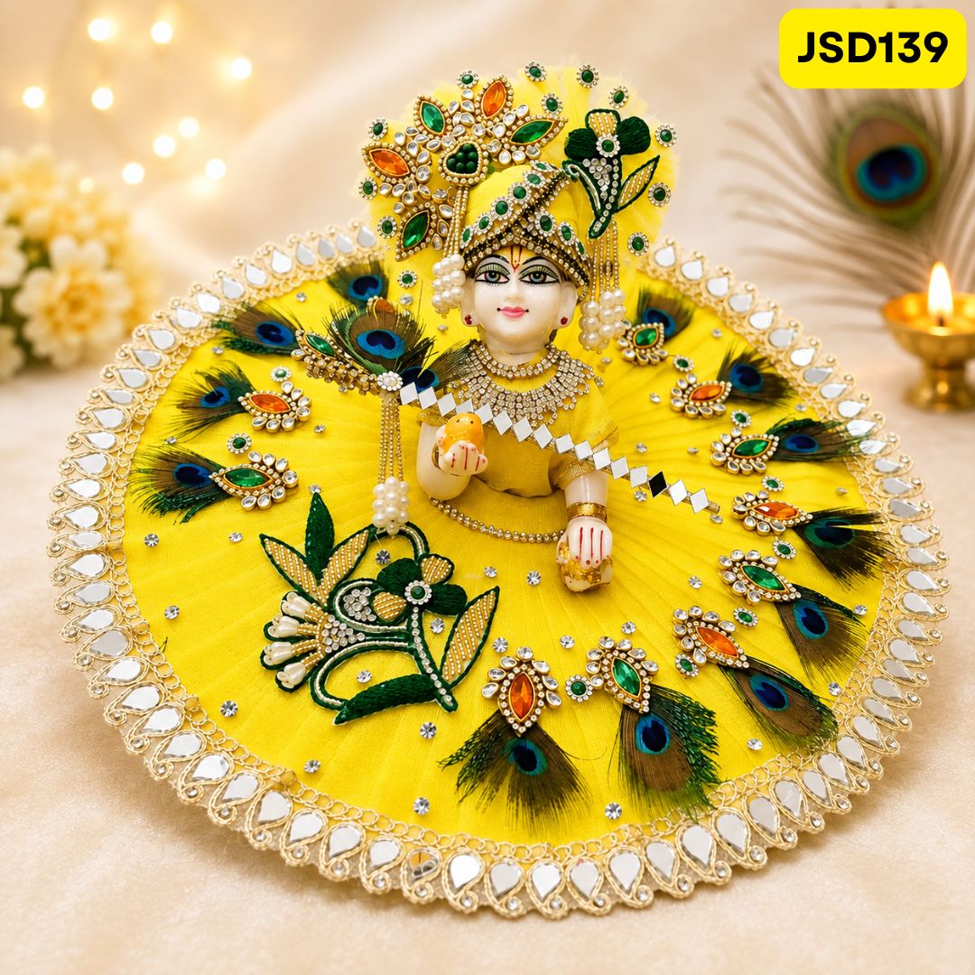 Yellow Laddu Gopal Poshak with Matching Pagdi | JSD139