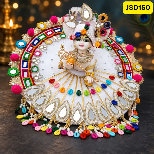 Navratri Special White Poshak for Laddu Gopal Ji with Matching Pagdi | JSD150