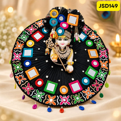 Garba Special Black Poshak for Laddu Gopal Ji with Matching Pagdi | JSD149