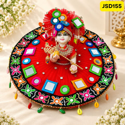 Garba Special Red Poshak for Laddu Gopal Ji with Matching Pagdi | JSD155