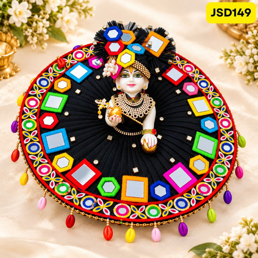 Garba Special Black Poshak for Laddu Gopal Ji with Matching Pagdi | JSD149a