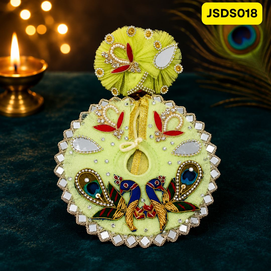 Pista Green Peacock  Laddu Gopal Poshak for Small Sizes (0-3)| JSDS018