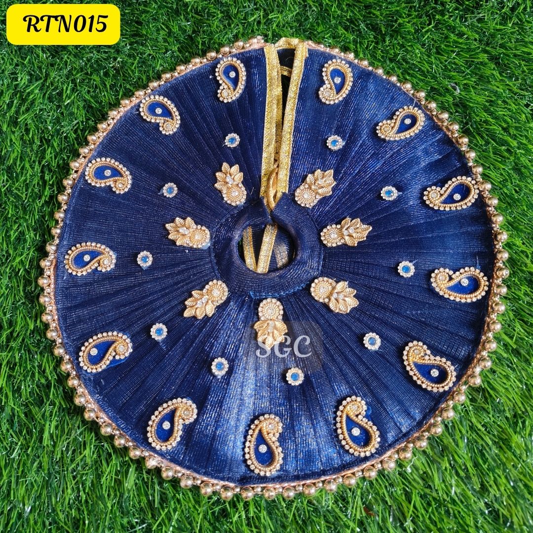 Royal Blue Laddu Gopal Dress with Gold Paisley Design |Size- (1, 4, 5 ) | RTN015
