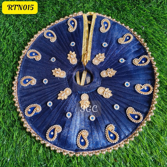 Royal Blue Laddu Gopal Dress with Gold Paisley Design |Size- (1, 4, 5 ) | RTN015
