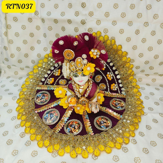 Wine and Yellow Poshak for Laddu Gopal  | Size-  2 NO.| RTN037