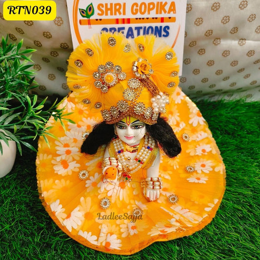 Yellow Floral Laddu Gopal Dress | RTN039