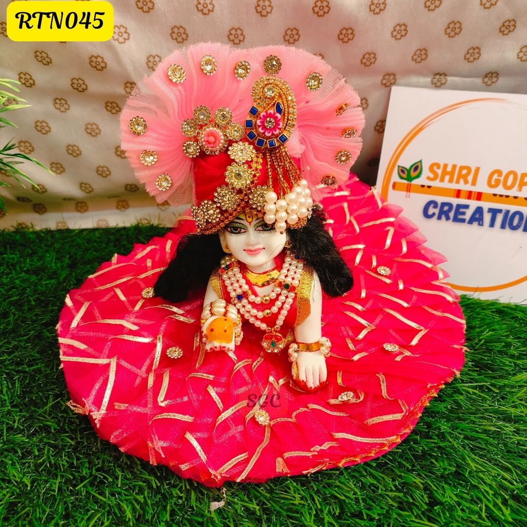 Bright Pink and Red Laddu Gopal Dress|Size- ( 1, 2, 3,4, 5 ) | RTN045