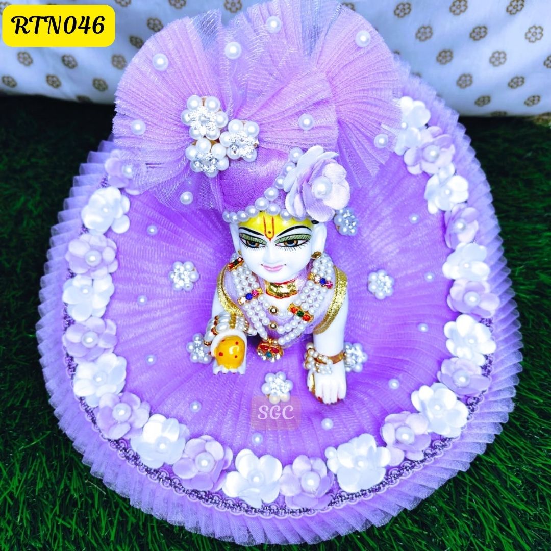 Lavender Laddu Gopal Dress with Matching Pagdi |Size- ( 1, 3 ) | RTN046