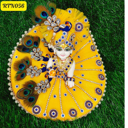 Yellow Peacock Theme Laddu Gopal Poshak  | RTN056