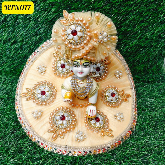 Golden Booti Work Poshak for Laddu Gopal | Size- 5 No. | RTN077