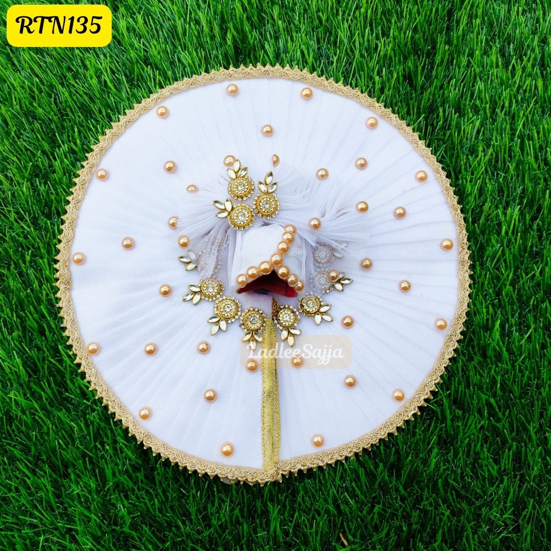 White Laddu Gopal Poshak – Classic Festive Look | RTN135