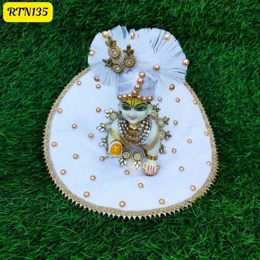 White Laddu Gopal Poshak – Classic Festive Look  |Size- ( 5, 6 )| RTN135
