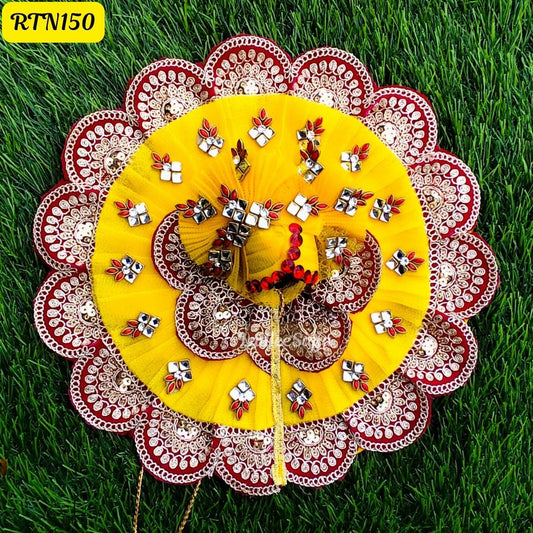 Royal Yellow & Maroon Laddu Gopal Dress - RTN150 