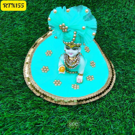 Beautiful Sea Green Poshak for Laddu Gopal | Size- 5 | RTN155