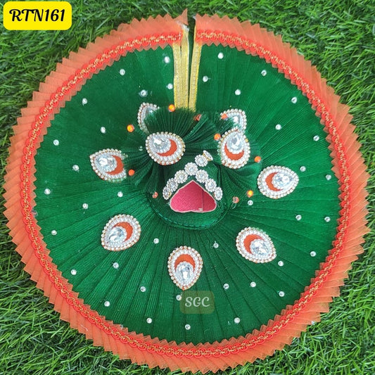 Royal Bottle Green Laddu Gopal Dress with Elegant Pagdi  |Size- (5, 7 ) | RTN161