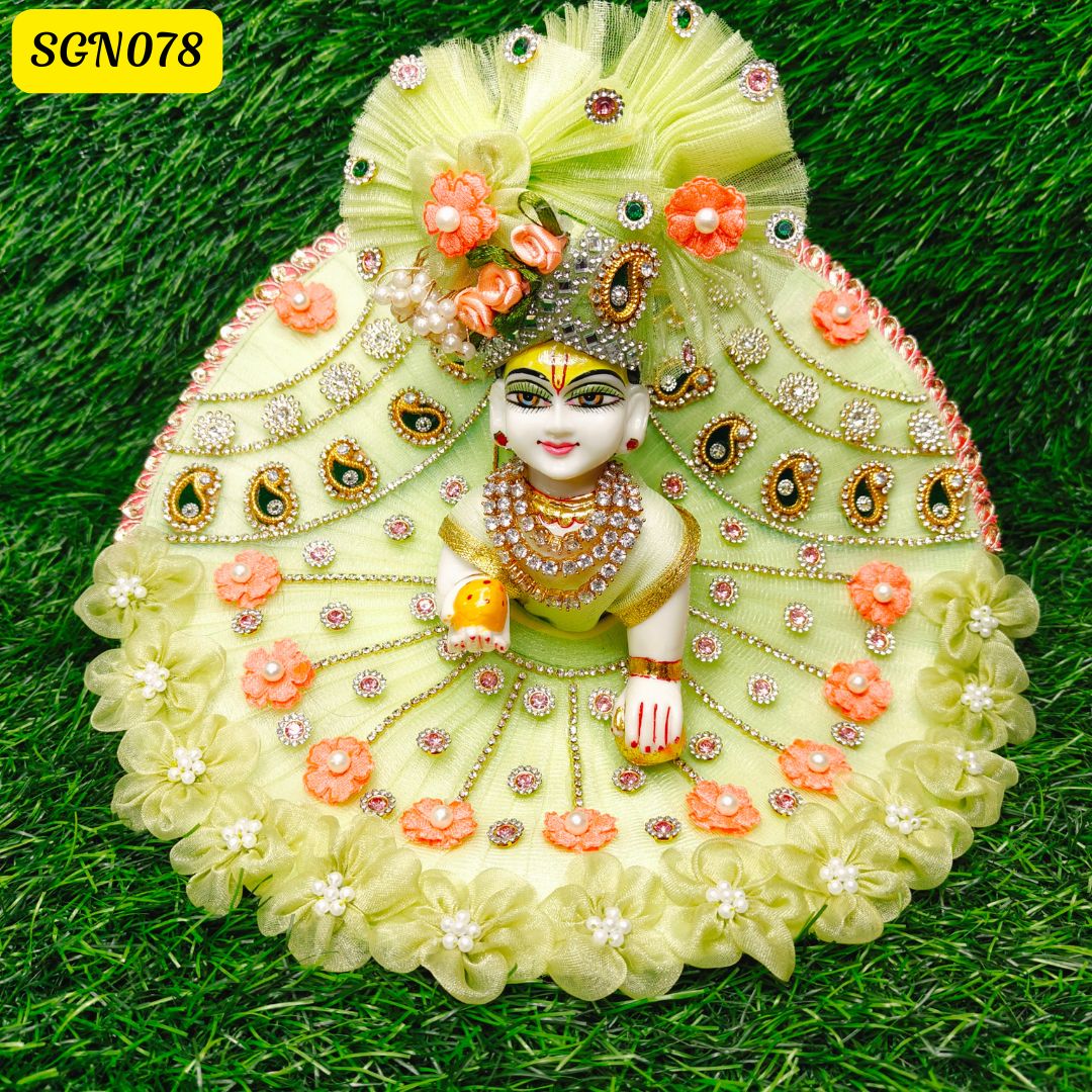 Blossoming Green Laddu Gopal Poshak – Fresh and Vibrant Design | SGN078