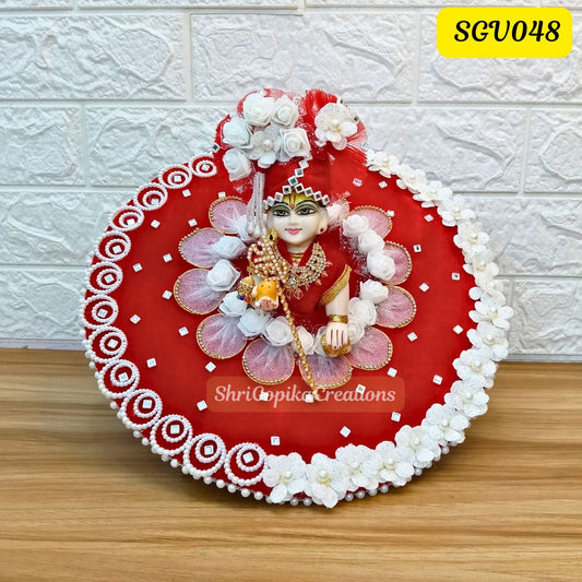 Christmas Special Laddu Gopal Outfit with Stone Detailing and Matching Pagdi | SGV048