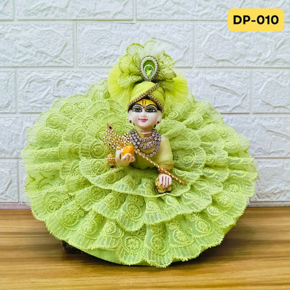 Pista Green Embroidery Designer Summer Wear Laddu Gopal Poshak With Matching Pagdi | DP010