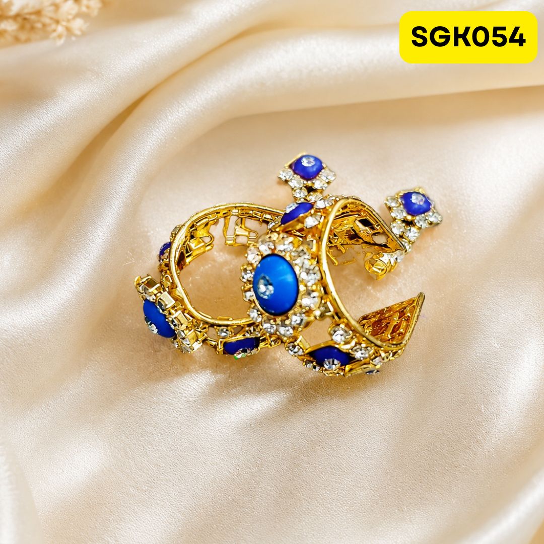 Laddu Gopal Ji Kada with Turquoise Design | SGK054 - blue