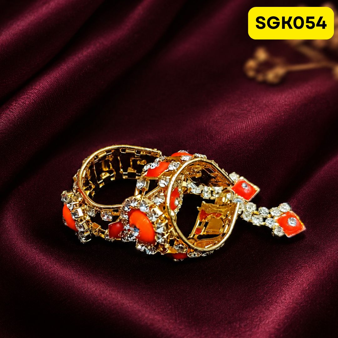 Laddu Gopal Ji Kada with Turquoise Design | SGK054 - red