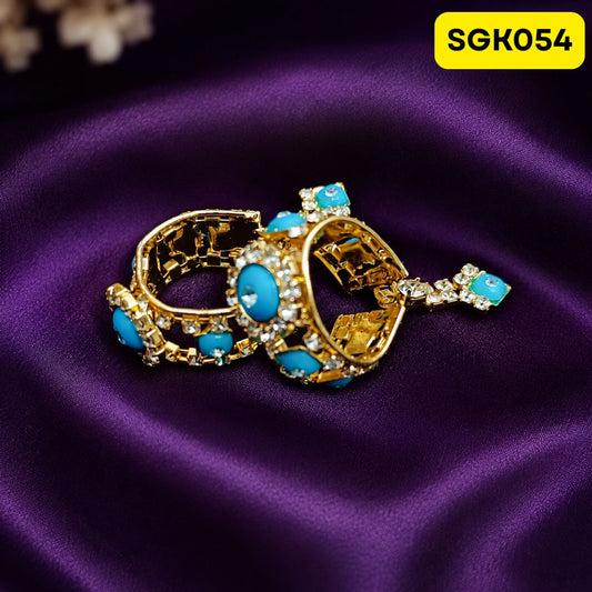Laddu Gopal Ji Kada with Turquoise Design | SGK054 - turquoise