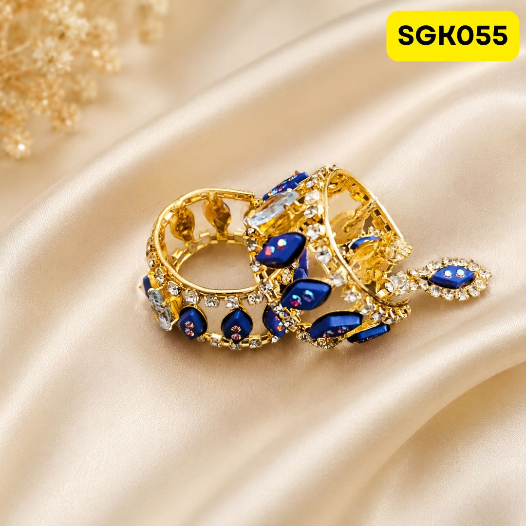 Laddu Gopal Ji Kada with Yellow Stones | SGK055 - blue