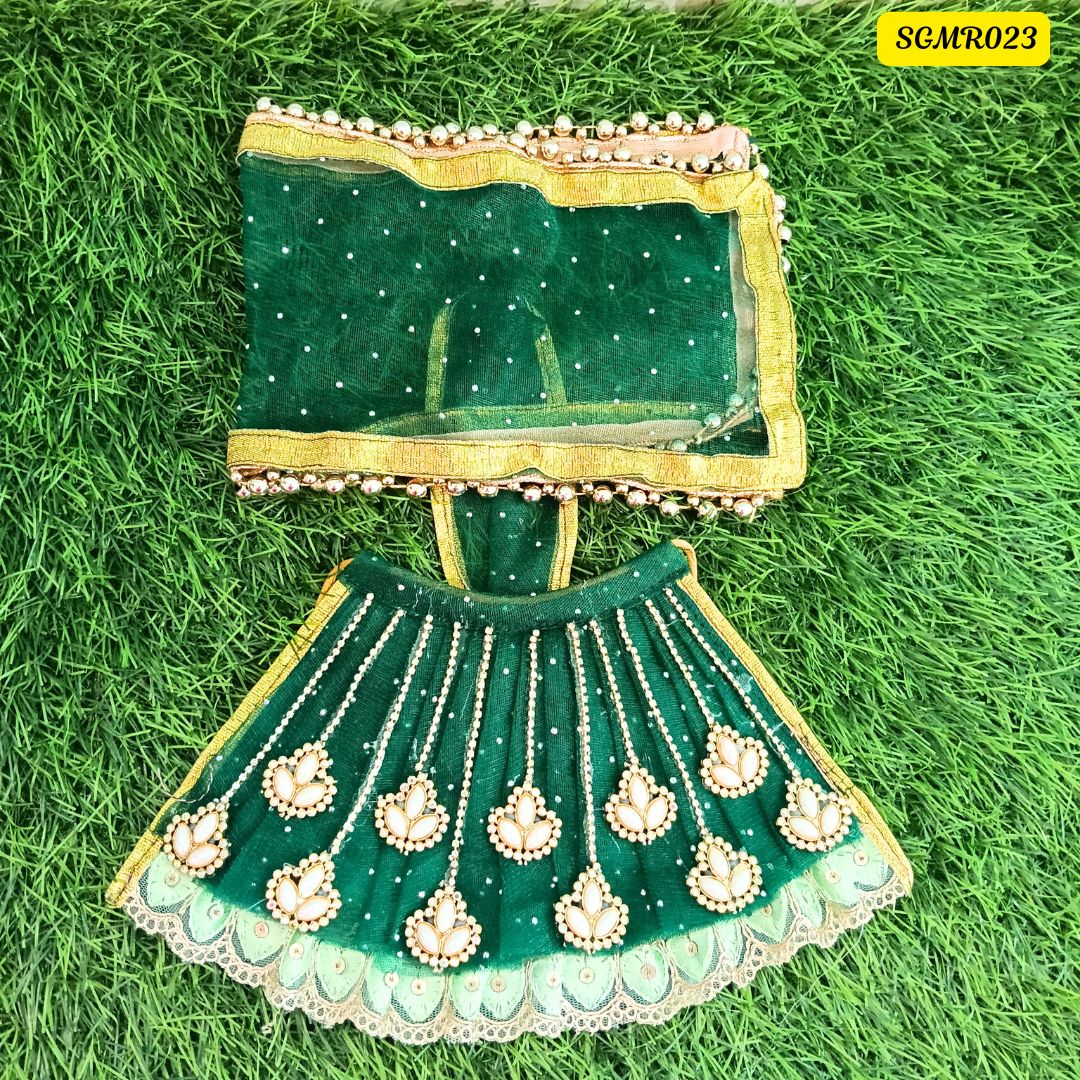 Bottle green Traditional Mata Rani Outfit with Stone & Sequin Embellishments || SGMR023