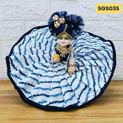 Navy Blue Laddu Gopal Cotton Poshak with Pagdi | SGS035