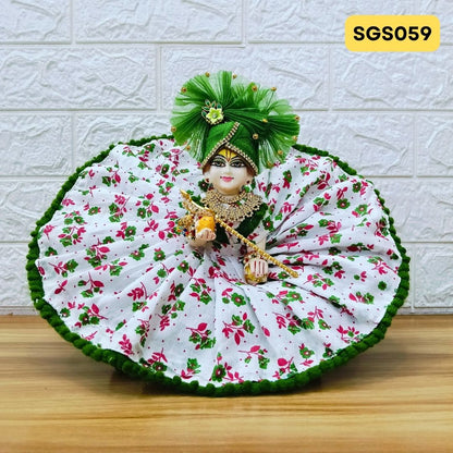 White Laddu Gopal Cotton Poshak with Pagdi | SGS059