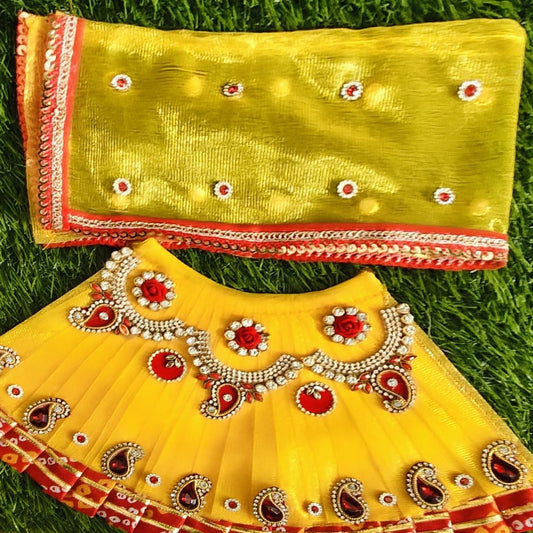 Yellow Mata Rani Dress  | Handcrafted Mata Rani Outfit | Premium Designer Mata Rani Lehenga