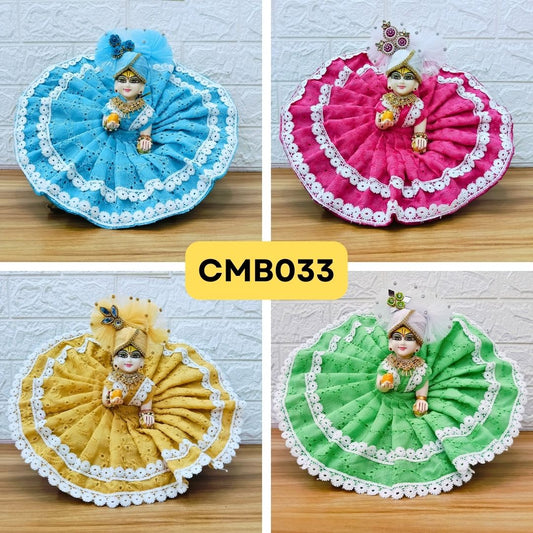 Laddu Gopal chicken Cotton Poshak Collection - CMB0033(Pack of 4)