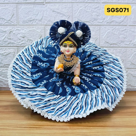 Laddu Gopal Gray Cotton Poshak with Pagdi | SGS071