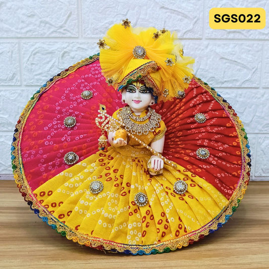 Multicolor Jaipuri cotton Laddu Gopal Dress with matching Pagdi – SGS022