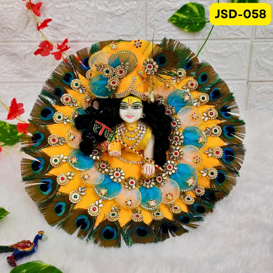 🦚 Real Peacock Feather Laddu Gopal Dress with Matching Pagdi - JSD058 🦚