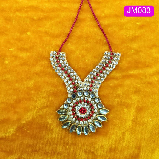 Laddu Gopal Necklace with Red and Crystal Detailing ( 2.5 Inches ) | JM083